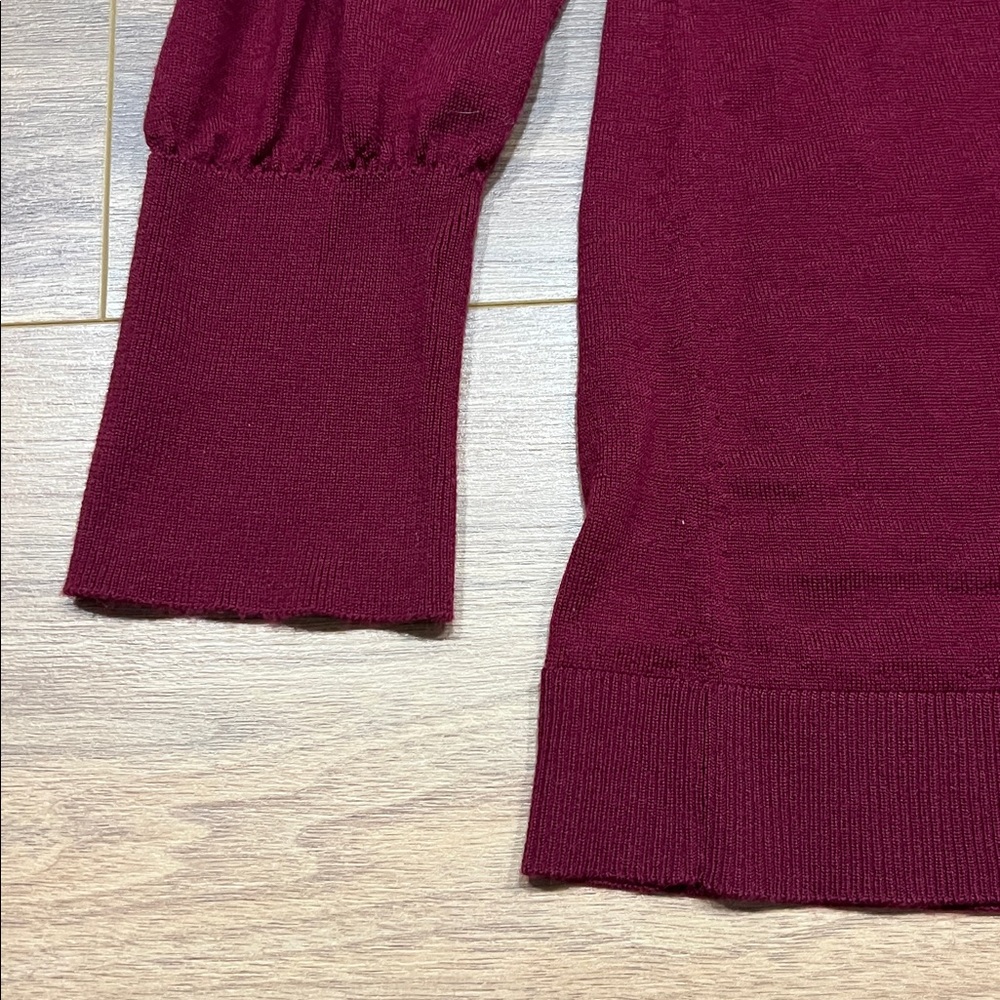 J. Jill Merino Wool Sweater Long Sleeve in Burgundy Size Large - Picture 4 of 9